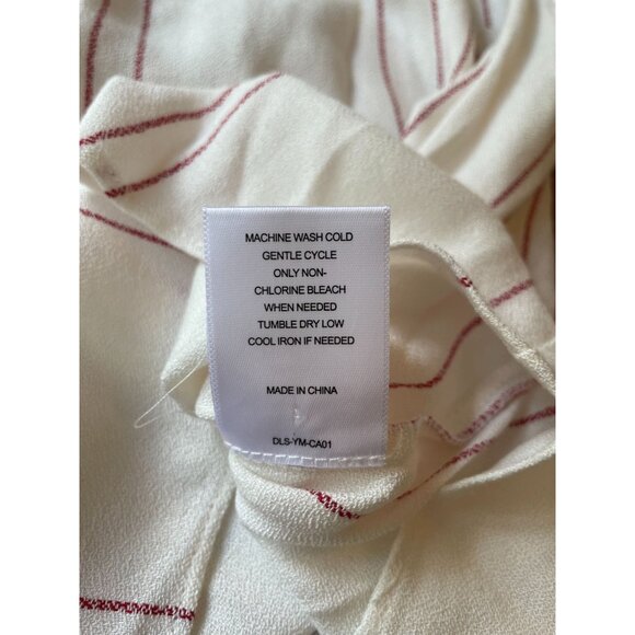 A Loves A Womens Medium Boho Embroidery Top White/Red Striped Cottagecore Fairy - Picture 10 of 11